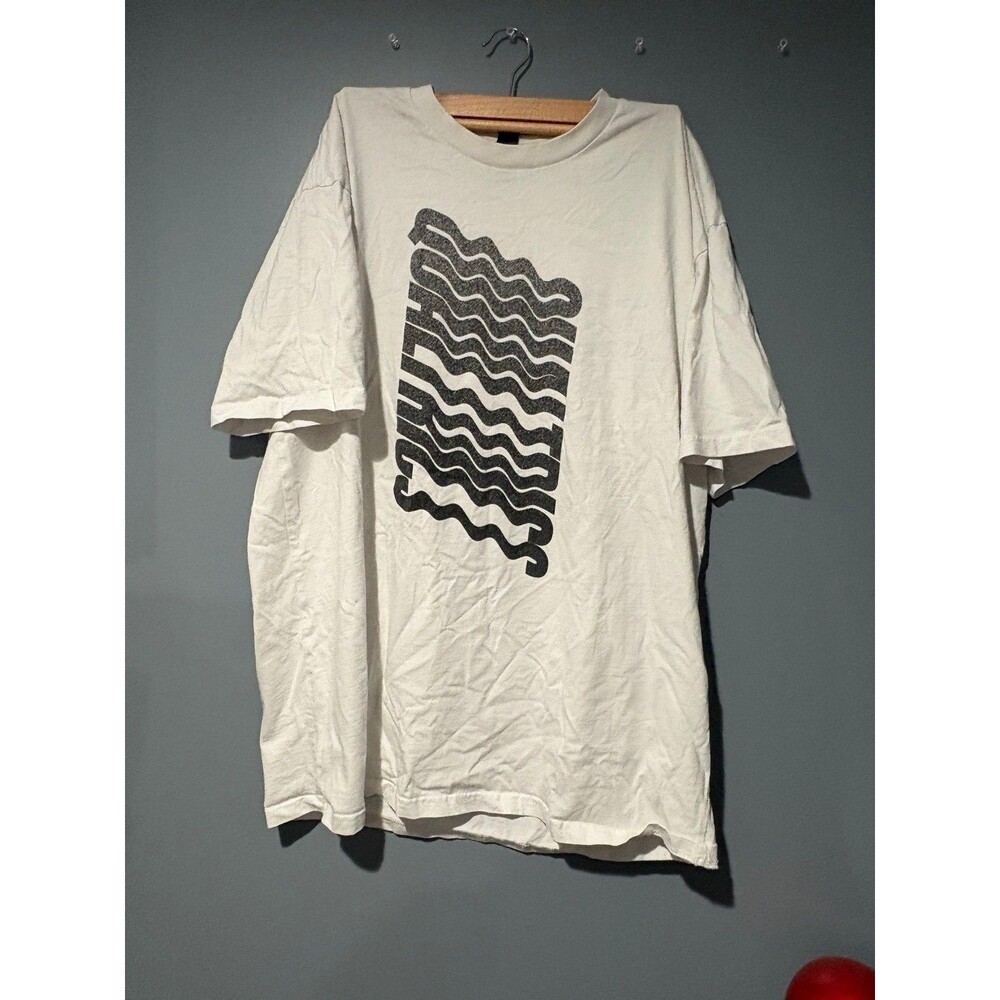 Absolute Graphic T Shirt Mens XL White City Coordinates Wavy Logo Tee